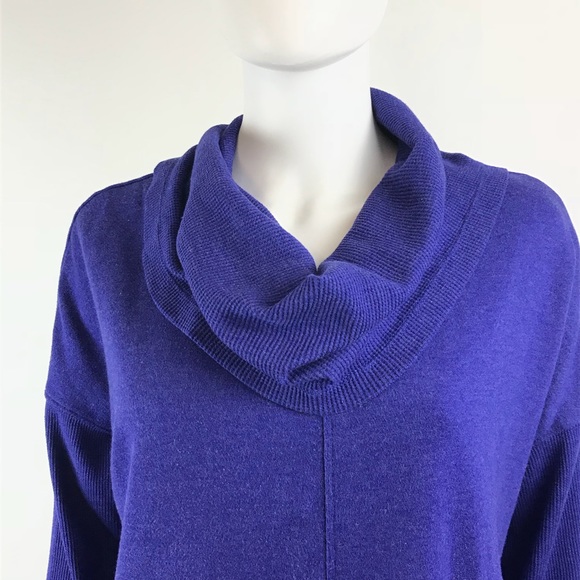 MNY Andrew Marc Cowl Sweater XL Purple Dolman - Picture 3 of 6